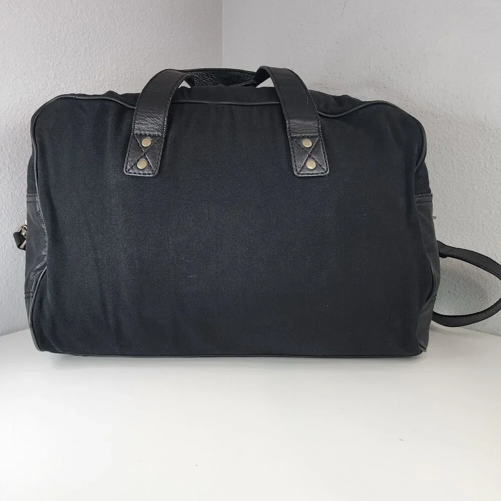 RARE Jordan Brand x Cole Haan Black Leather Canvas Collab Weekender Duffle Bag